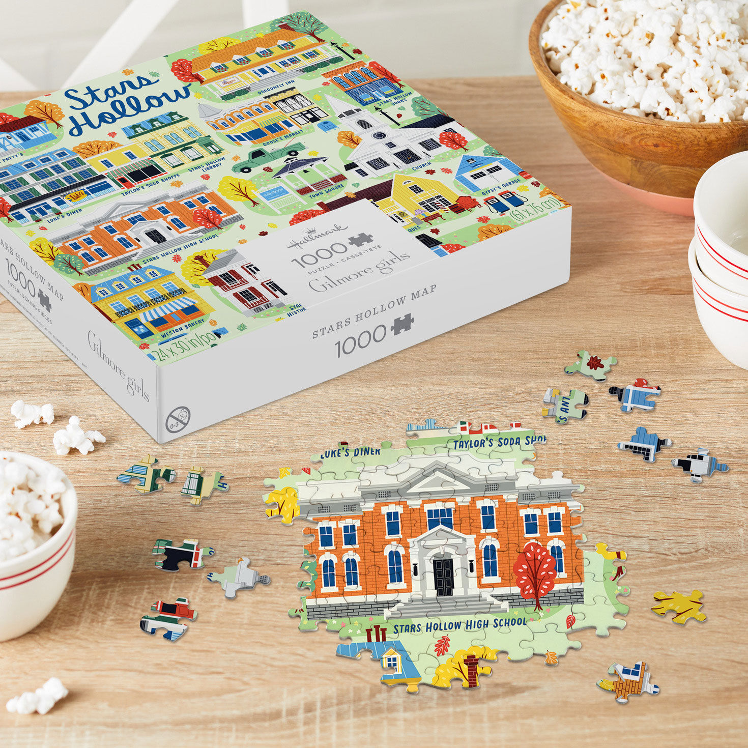 Gilmore Girls Stars Hollow 1,000 Piece Jigsaw Puzzle in use image number 8