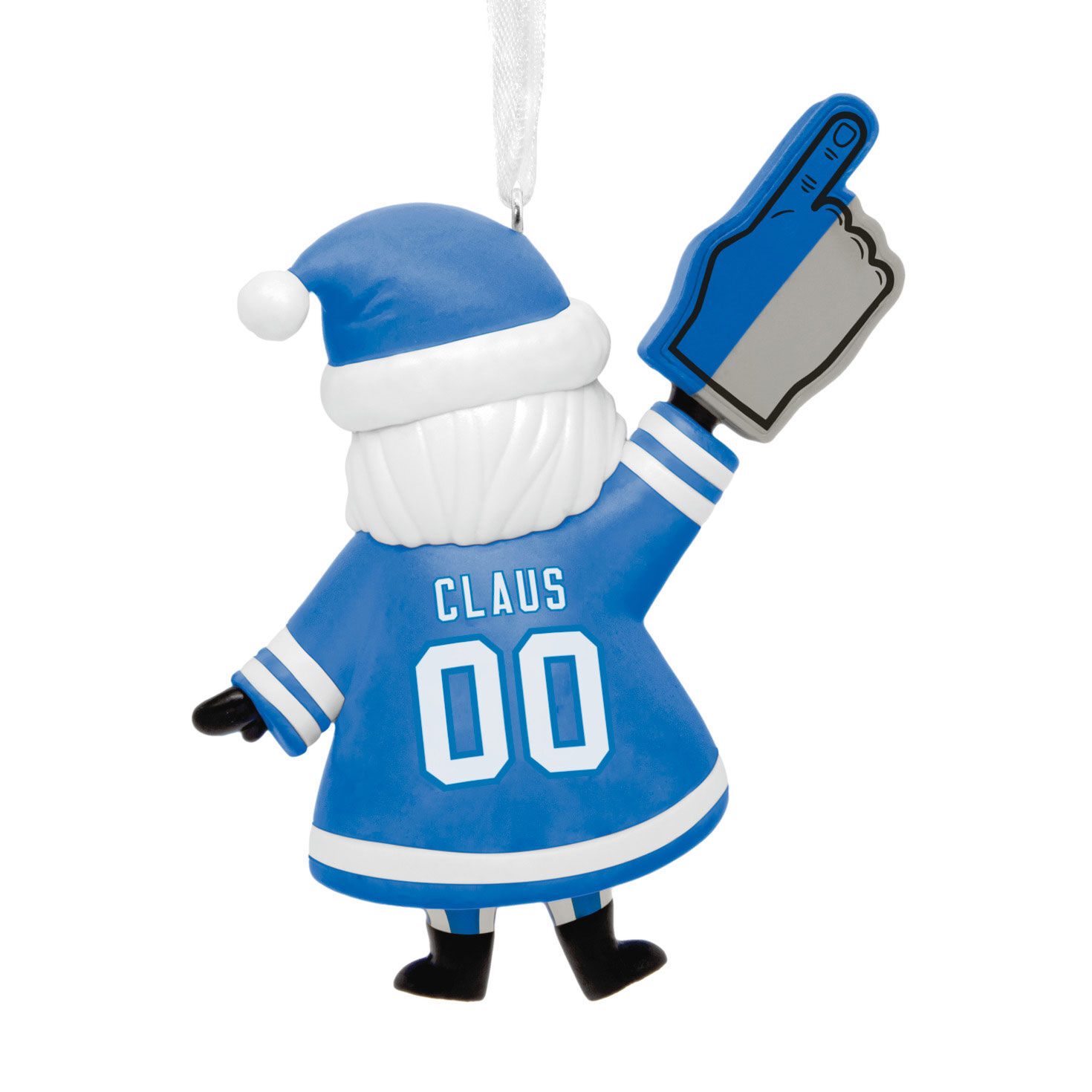 Detroit Lions Santa Fan Christmas Ornament back image number 6