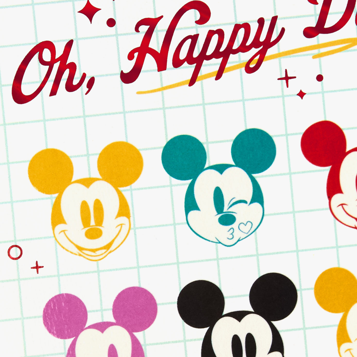 Colorful Mickey Faces Birthday Card with Stickers Card Front Detail image number 4