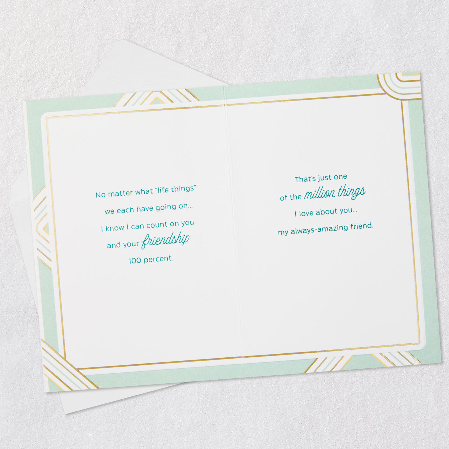 Concentric Squares Amazing Friend Friendship Card Open card with envelope image number 4