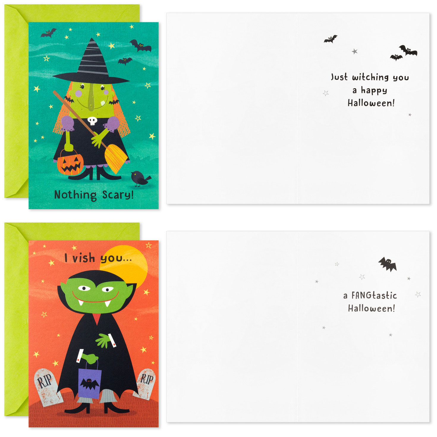 Glow in the Dark Boxed Halloween Cards Assortment, Pack of 16 Boxed