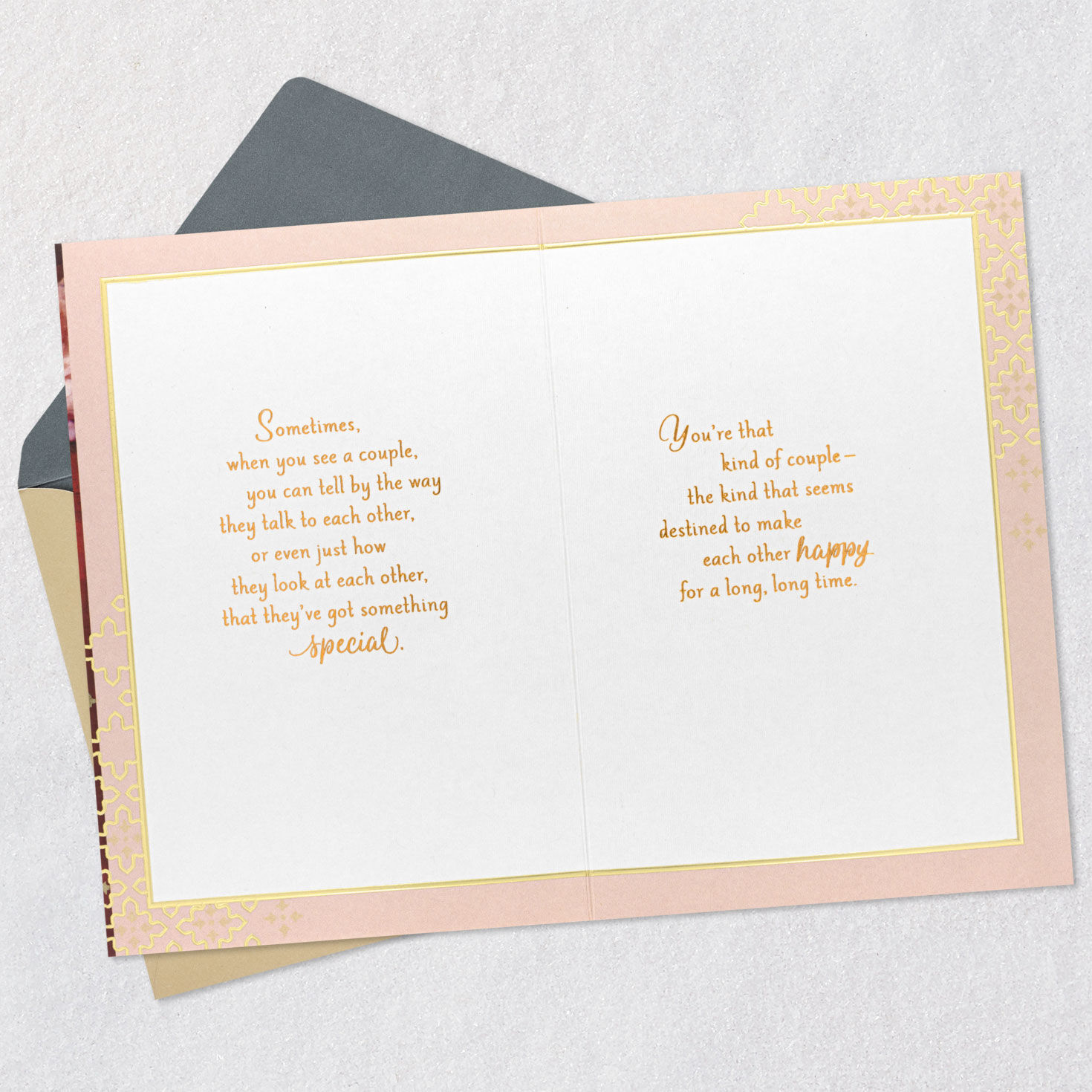 Pink, Peach and Coral Flowers Anniversary Card  image number 4