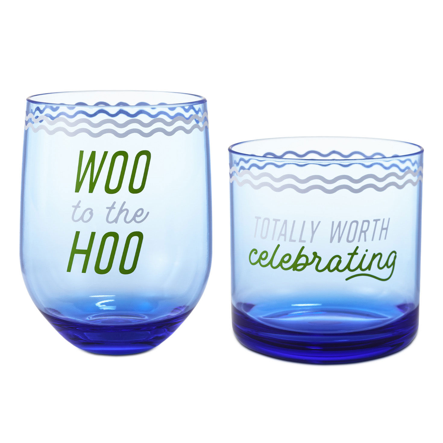 Woo Hoo Worth Celebrating Drinking Glasses, Set of 2