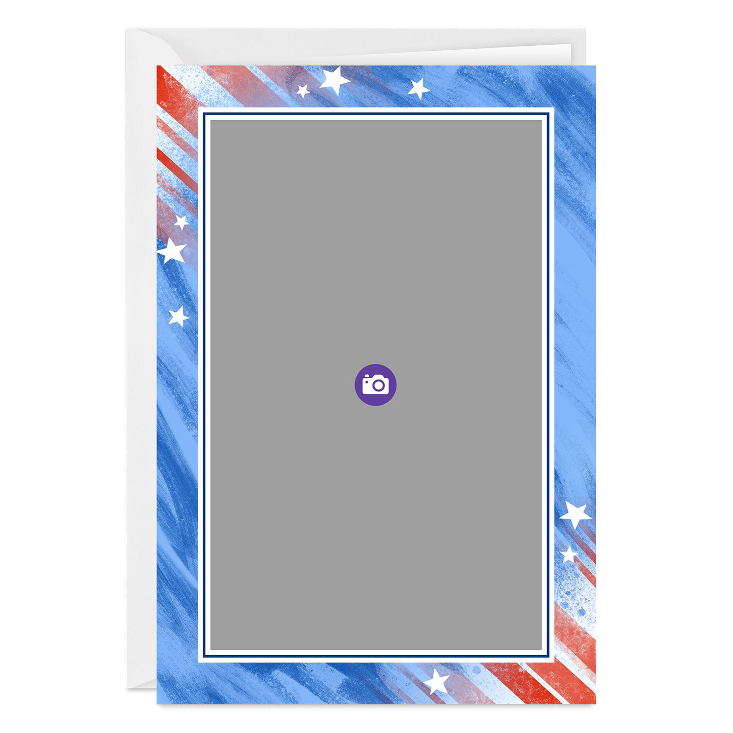 Red, White and Blue Patriotic Folded Photo Card  image number 3