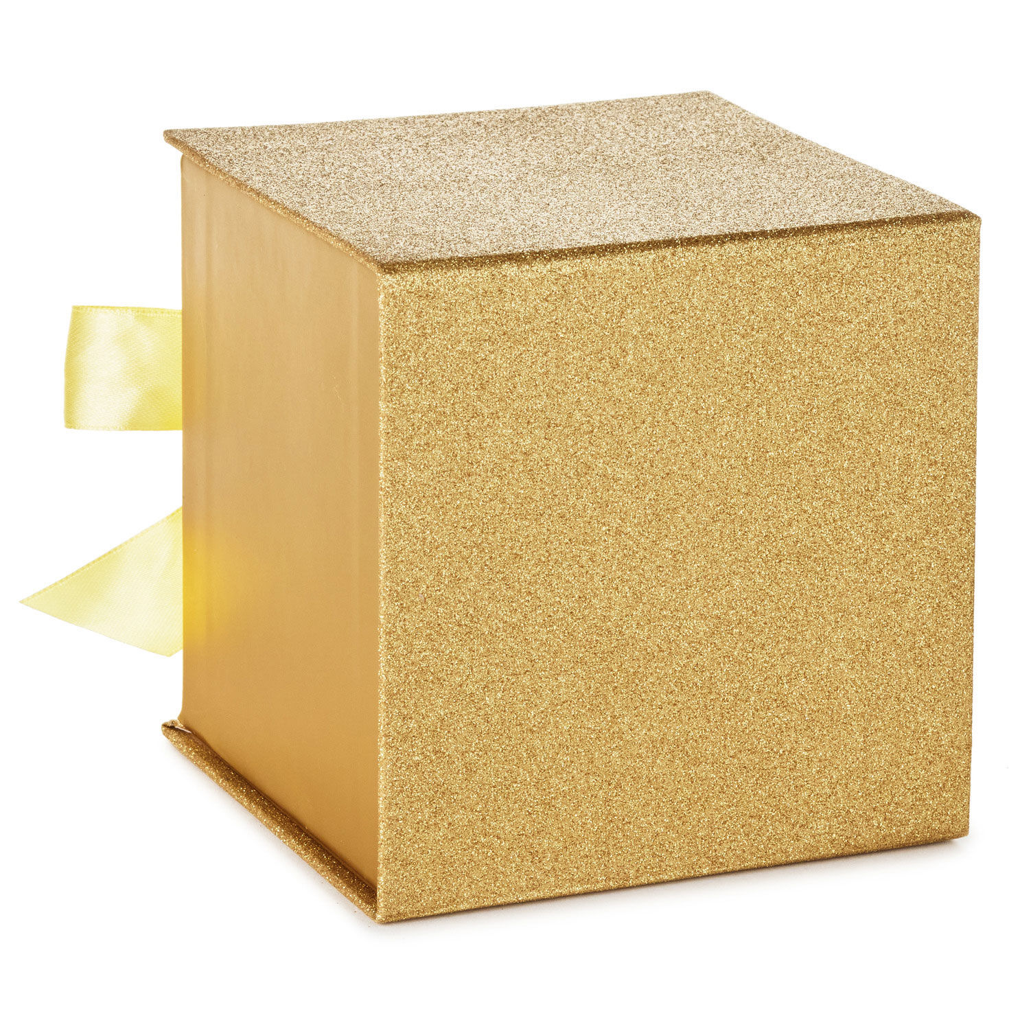 Solid Gold Small Square Gift Box with Lid back image number 6