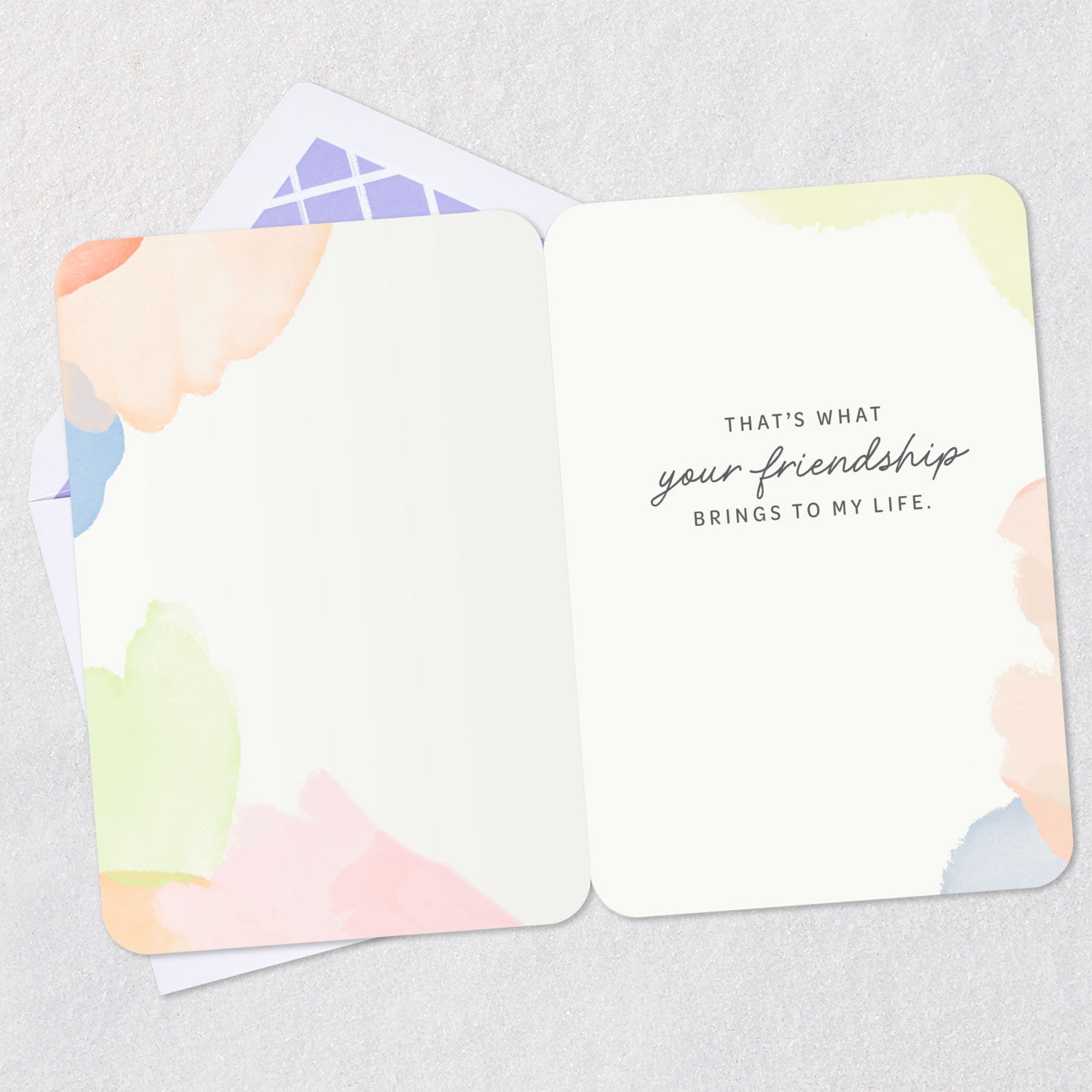 Pastel Butterfly Friend Appreciation Card Open card with envelope image number 3