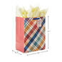 17" Brown and Blue Plaid Extra-Deep Gift Bag With Tissue Paper, , large image number 3