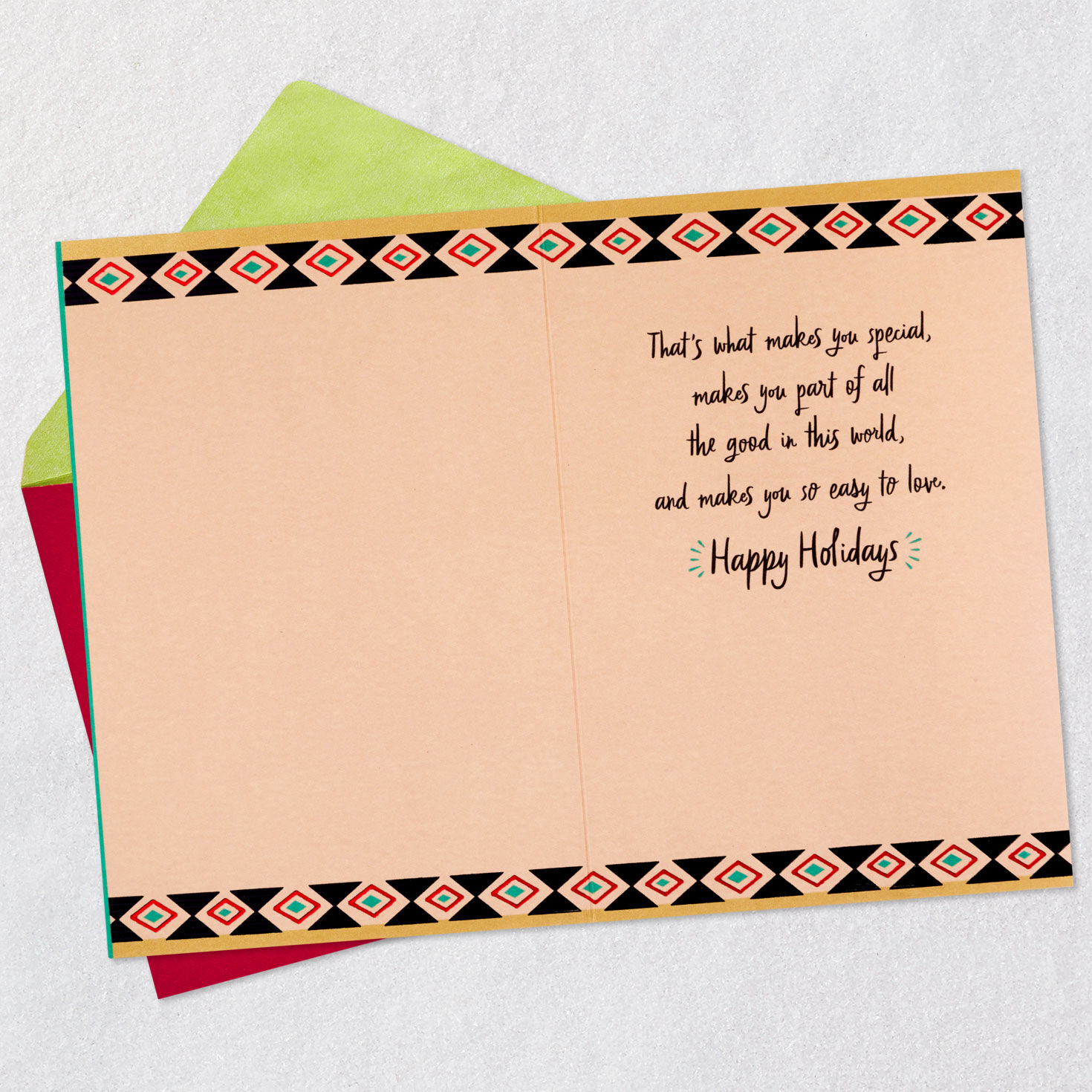 Black Man in Sweater Christmas Card for Son Open card with envelope image number 3