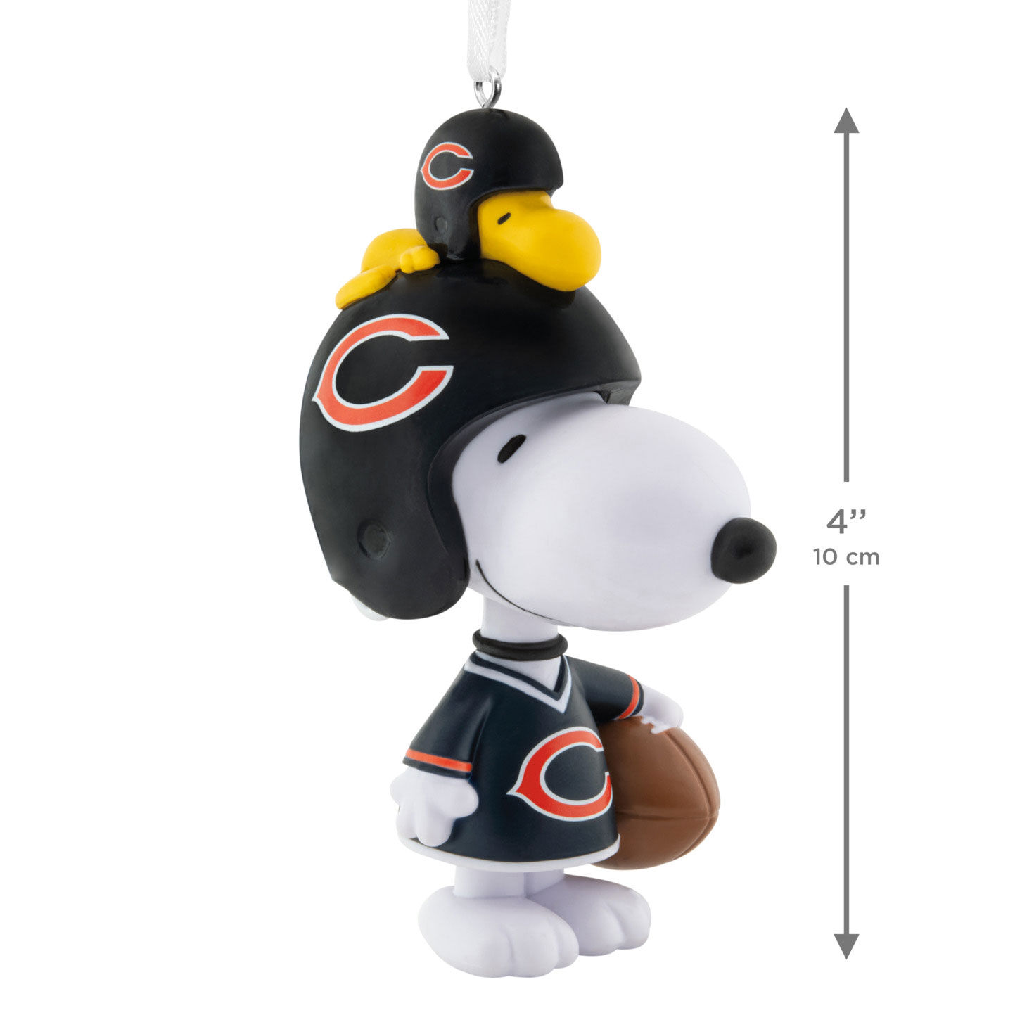 Snoopy Chicago Bears Christmas Ornament measurement image number 3