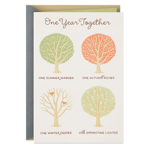 Summer, Autumn, Winter, Spring Trees First Anniversary Card, 