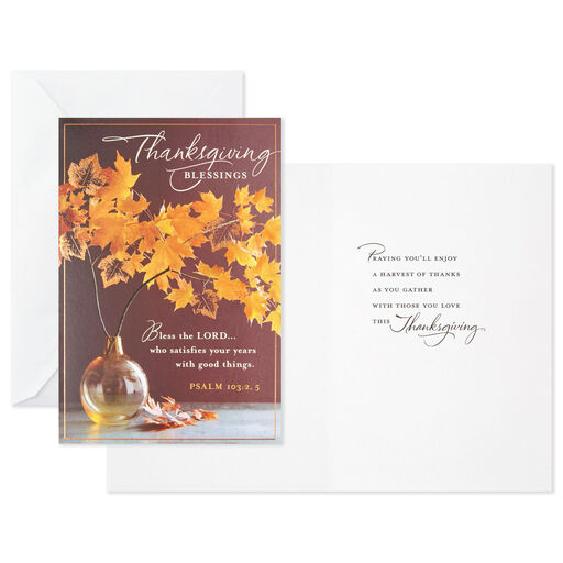 Fall Leaves Religious Thanksgiving Cards, Pack of 6, 