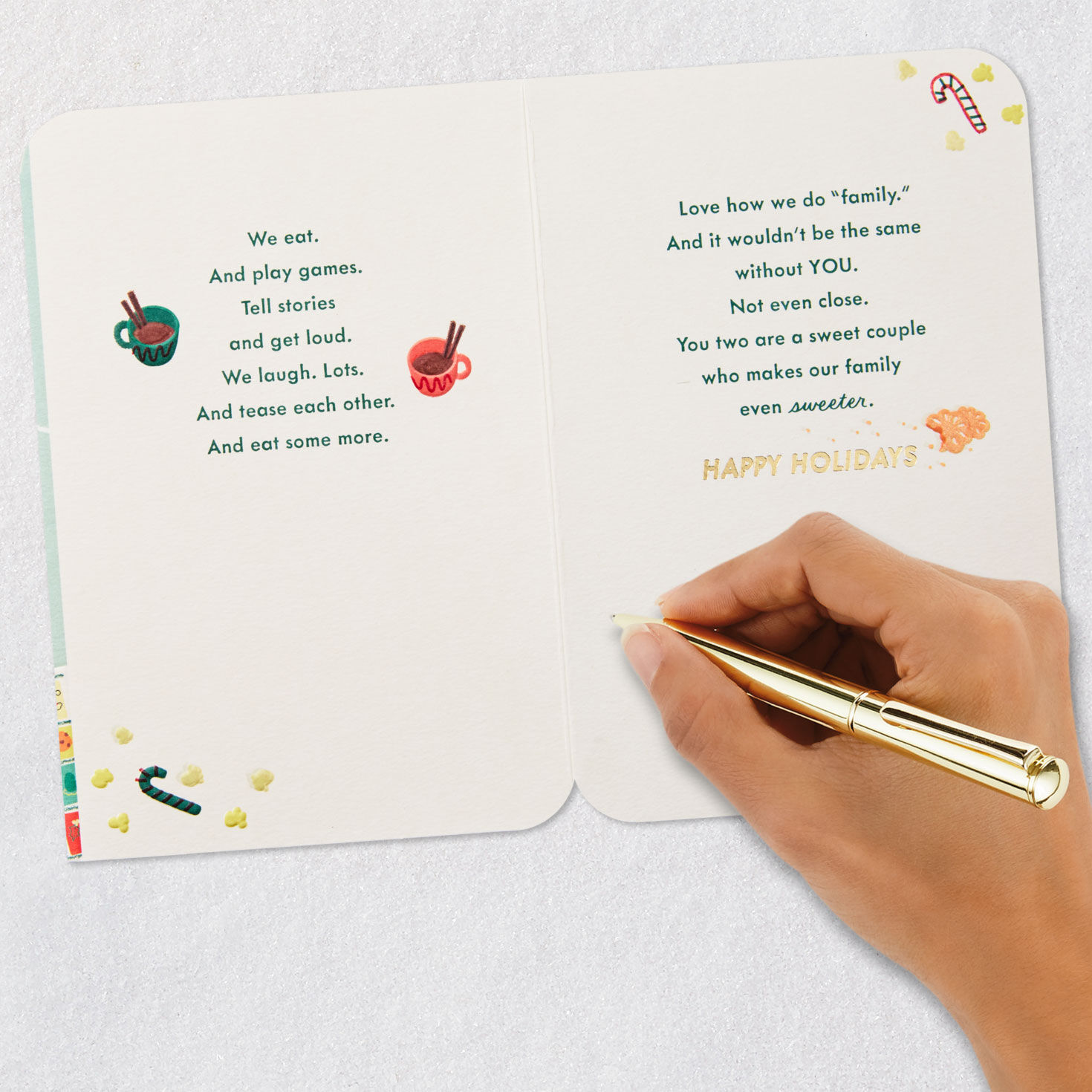 Food and Games Daughter and Son-in-Law Christmas Card signing card image number 8