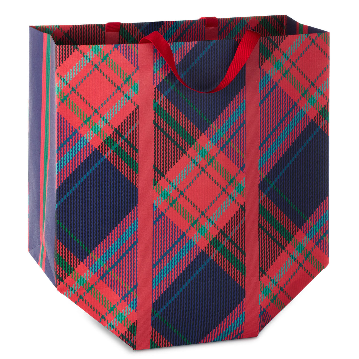 Red Plaid, Merry and Bright XL Holiday Gift Bag back image number 6