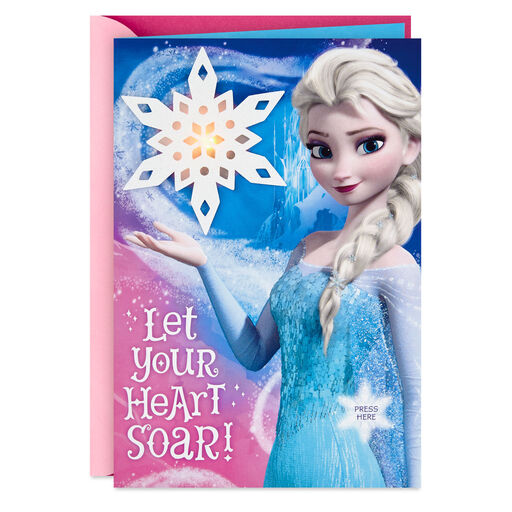 Disney Frozen Elsa Snowflake Musical Birthday Card With Light, 