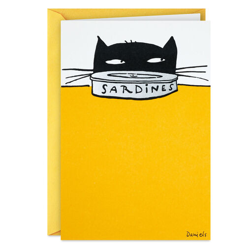 Happy as a Cat With a Can Opener Birthday Card, 