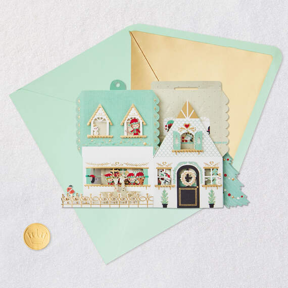 Merry Christmas Santa's Workshop 3D Pop-Up Ornament Christmas Card, , large image number 7
