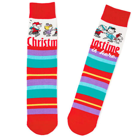 Peanuts® Christmastime Is Here Christmas Novelty Crew Socks, , large