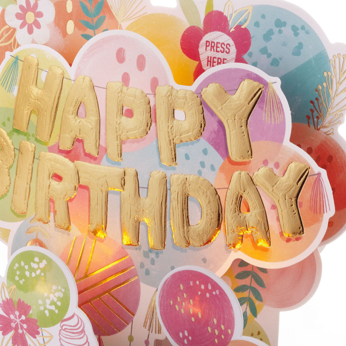 Balloons Musical 3D Pop-Up Birthday Card With Light - Greeting Cards