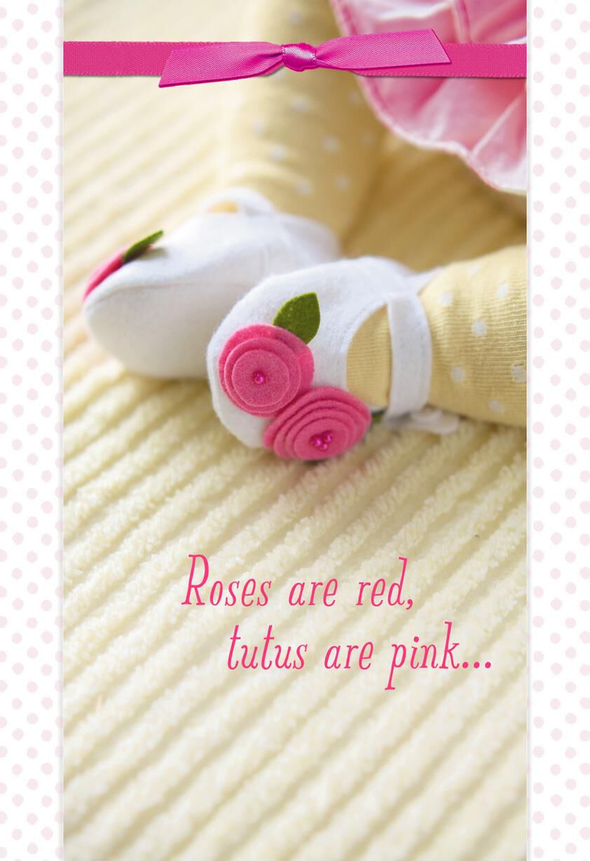 Dainty Slippers New Baby Girl Card