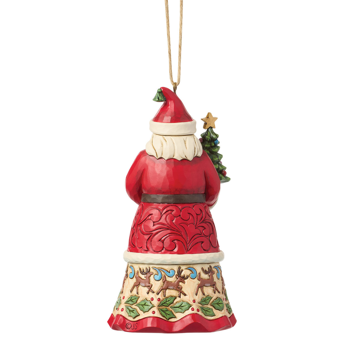 Santa With Tree and Gift Jim Shore Ornament Back image number 2
