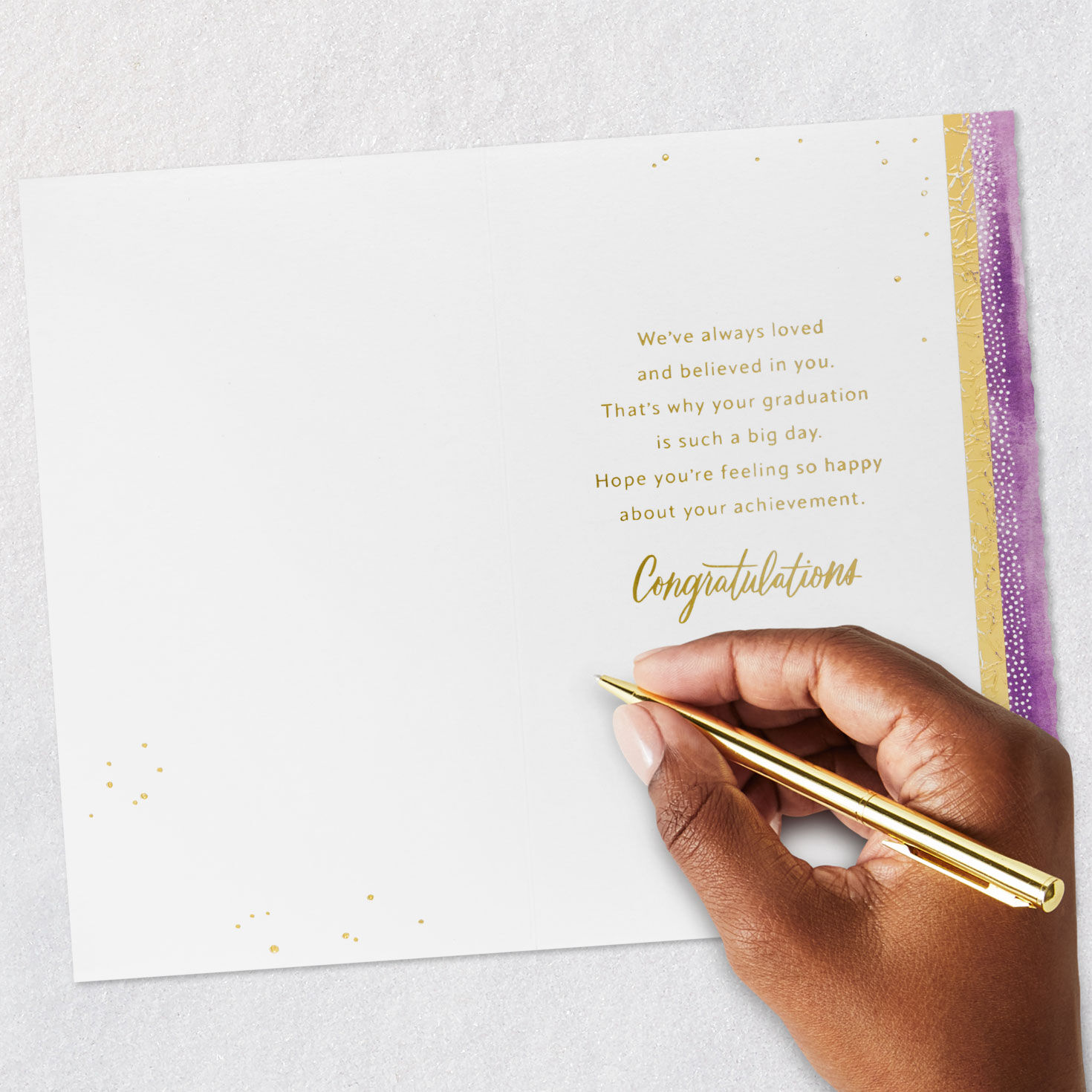 Purple Mortarboard Cap Granddaughter Graduation Card Signing card image number 6