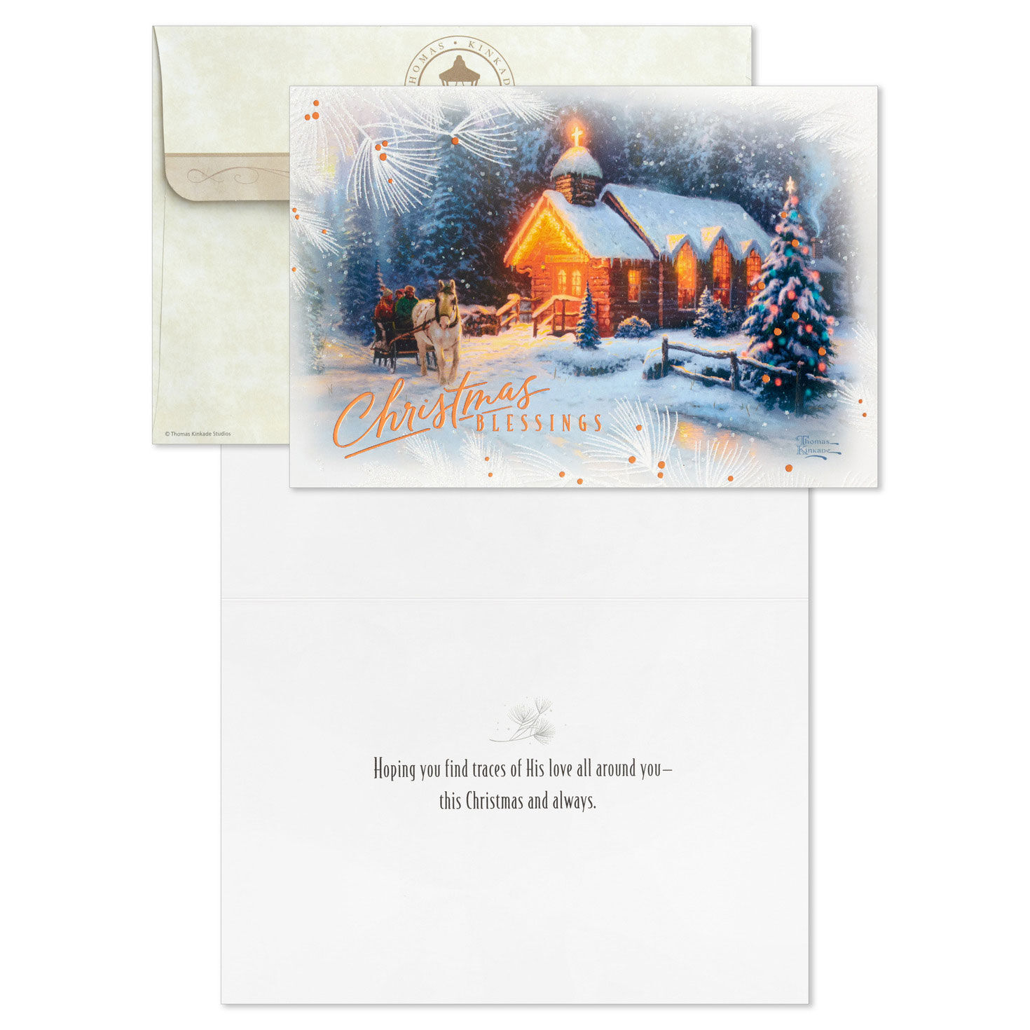 Thomas Kinkade Lighted Chapel Boxed Christmas Cards, Pack of 16, , large image number 3