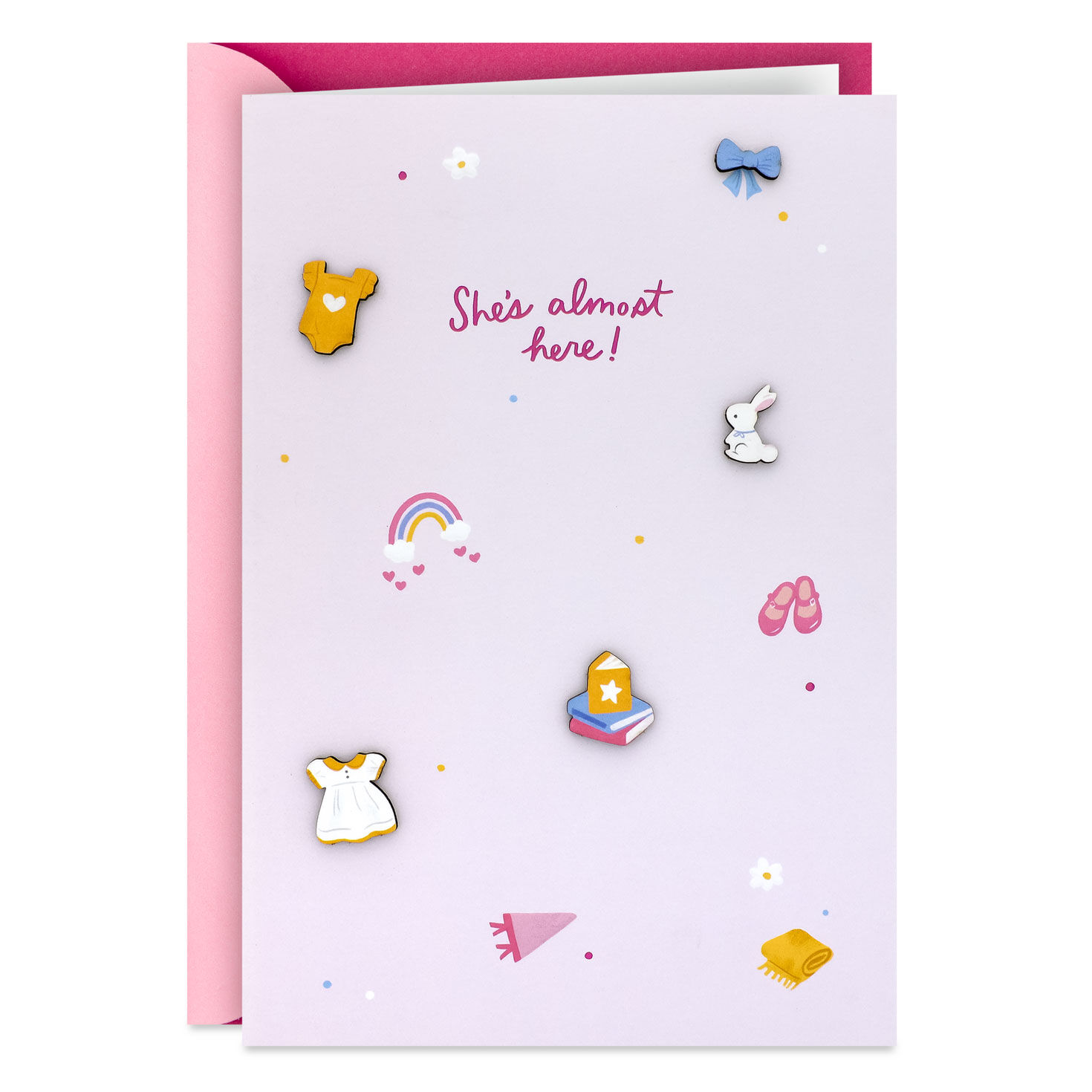 She's Almost Here Baby Shower Card for Girl