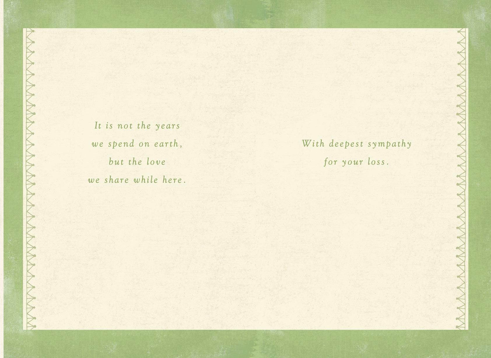 Green Leaf Print Sympathy Card