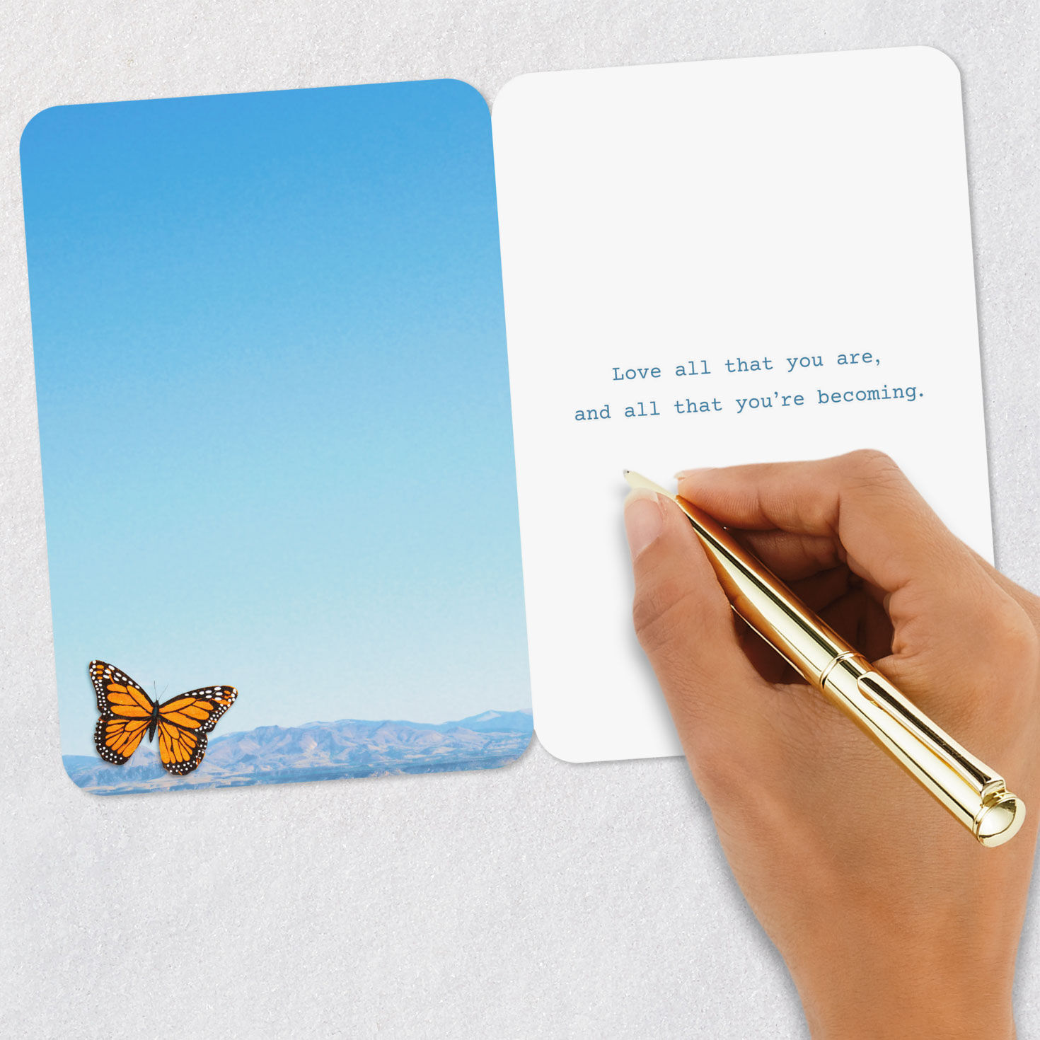 Butterfly and Flowers LGBTQ+ Encouragement Card Signing card image number 6