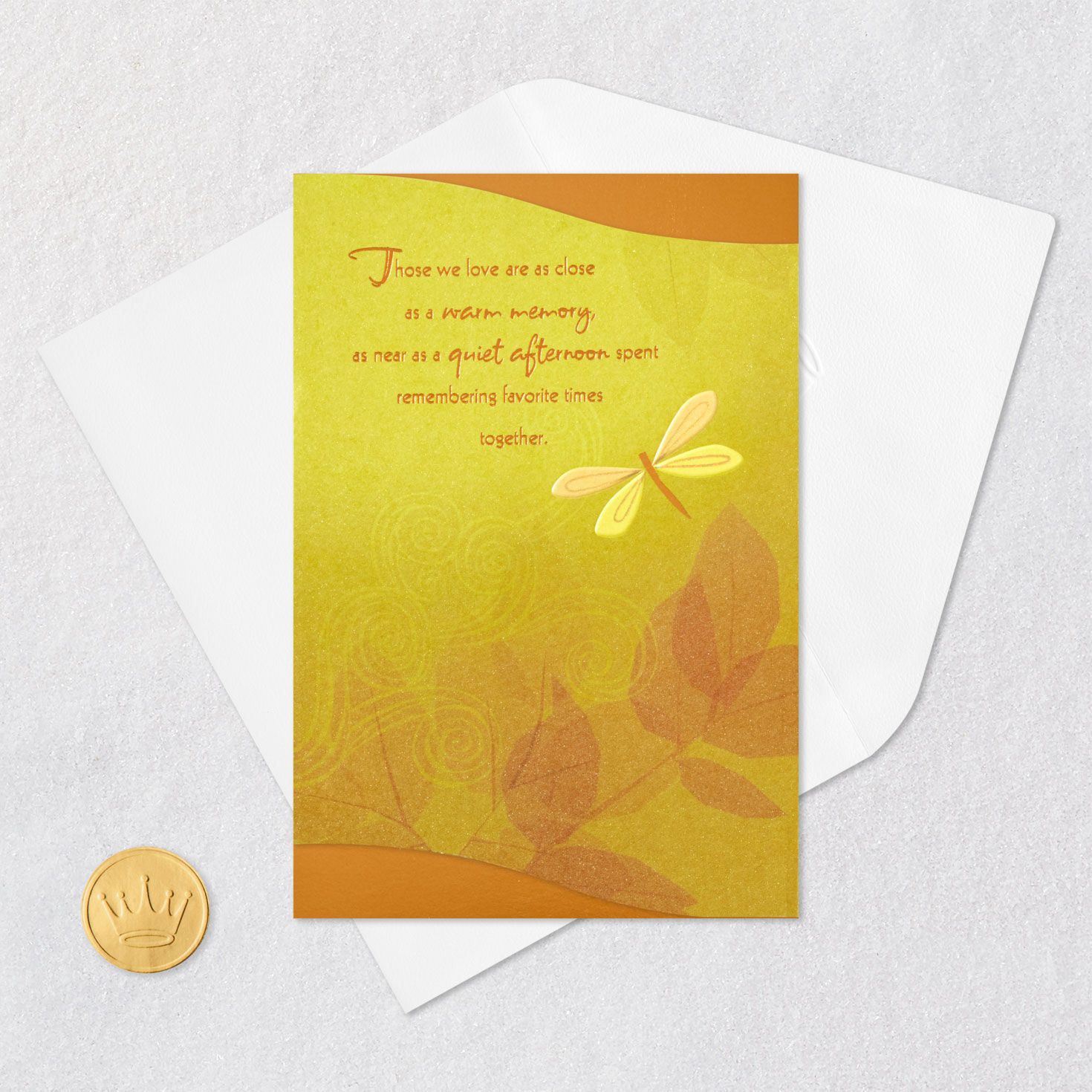Yellow Dragonfly Sympathy Card  image number 5