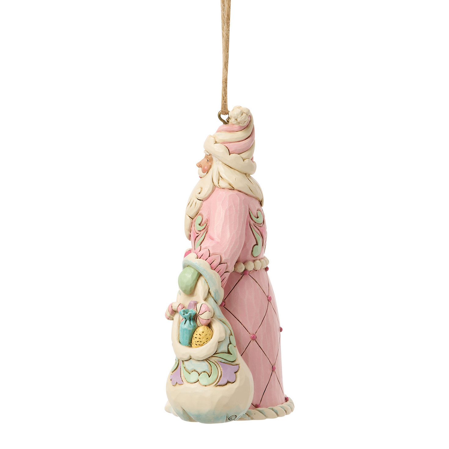 Pink and Green Santa With Candy Jim Shore Ornament side image number 3