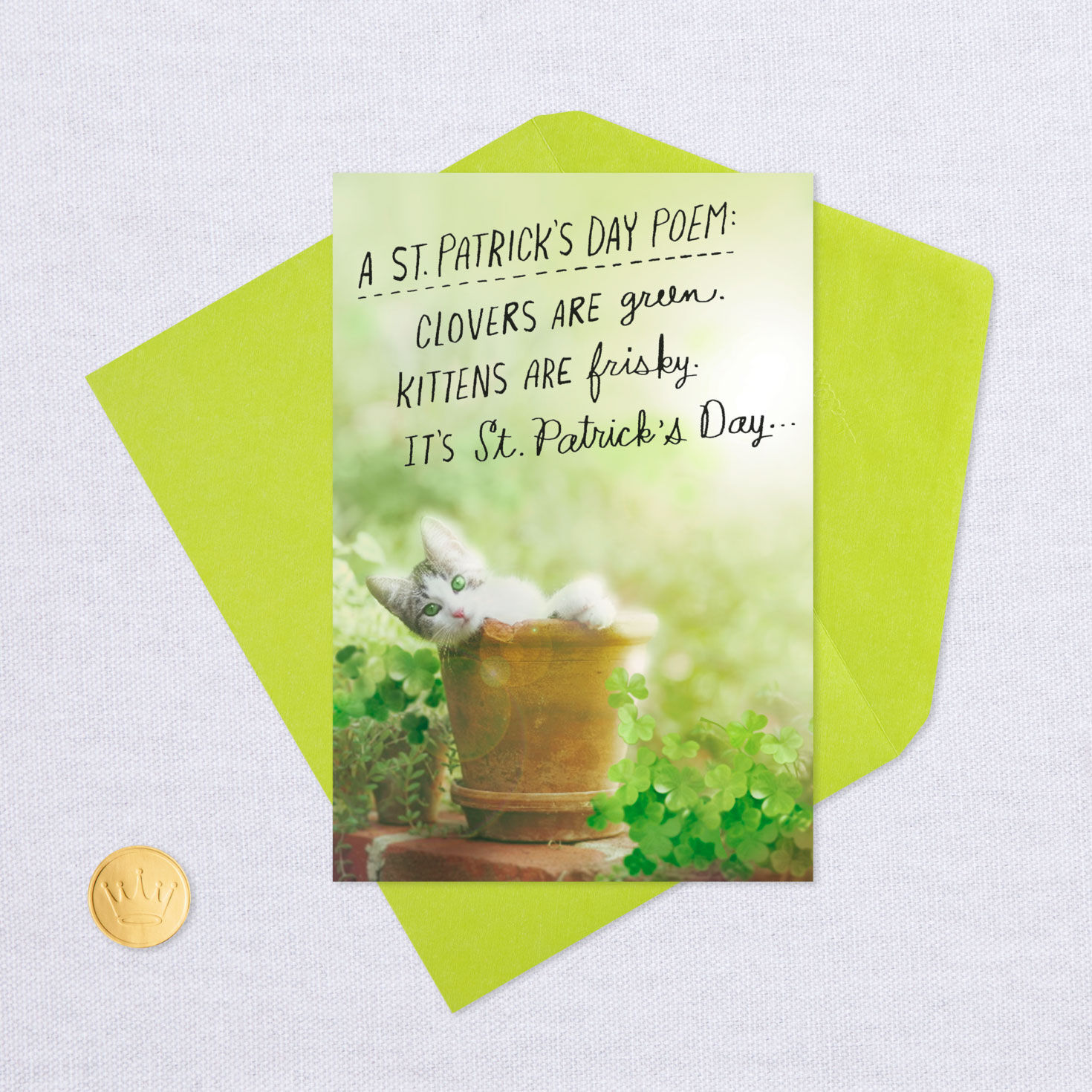 Frisky Kitten and Clover Poem Funny St. Patrick's Day Card for only USD 3.69 | Hallmark