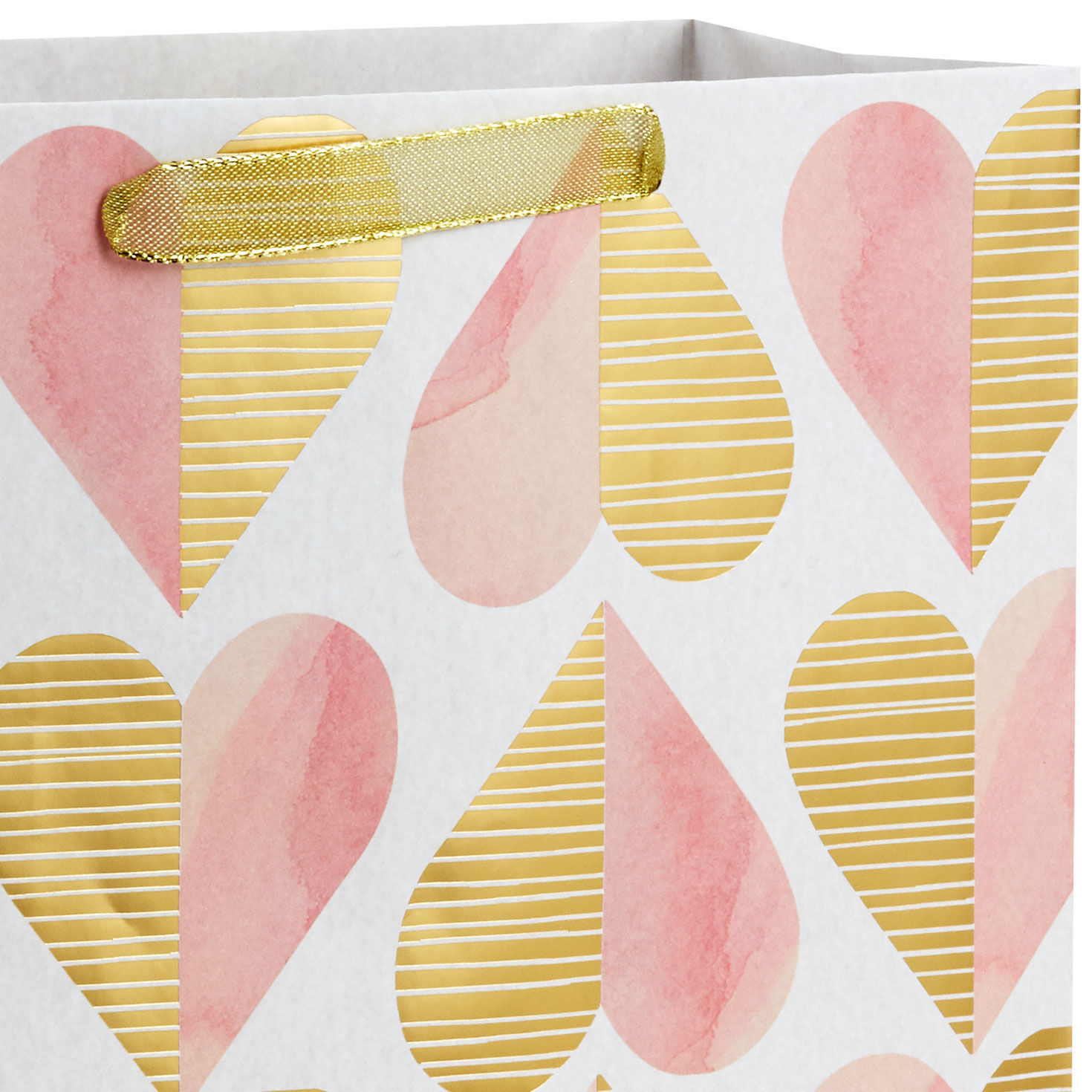 13" Romantic Gold and Pink Hearts Large Gift Bag for only USD 4.99 | Hallmark