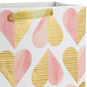 Pink and Gold Hearts on White Large Gift Bag Handle Detail image number 4