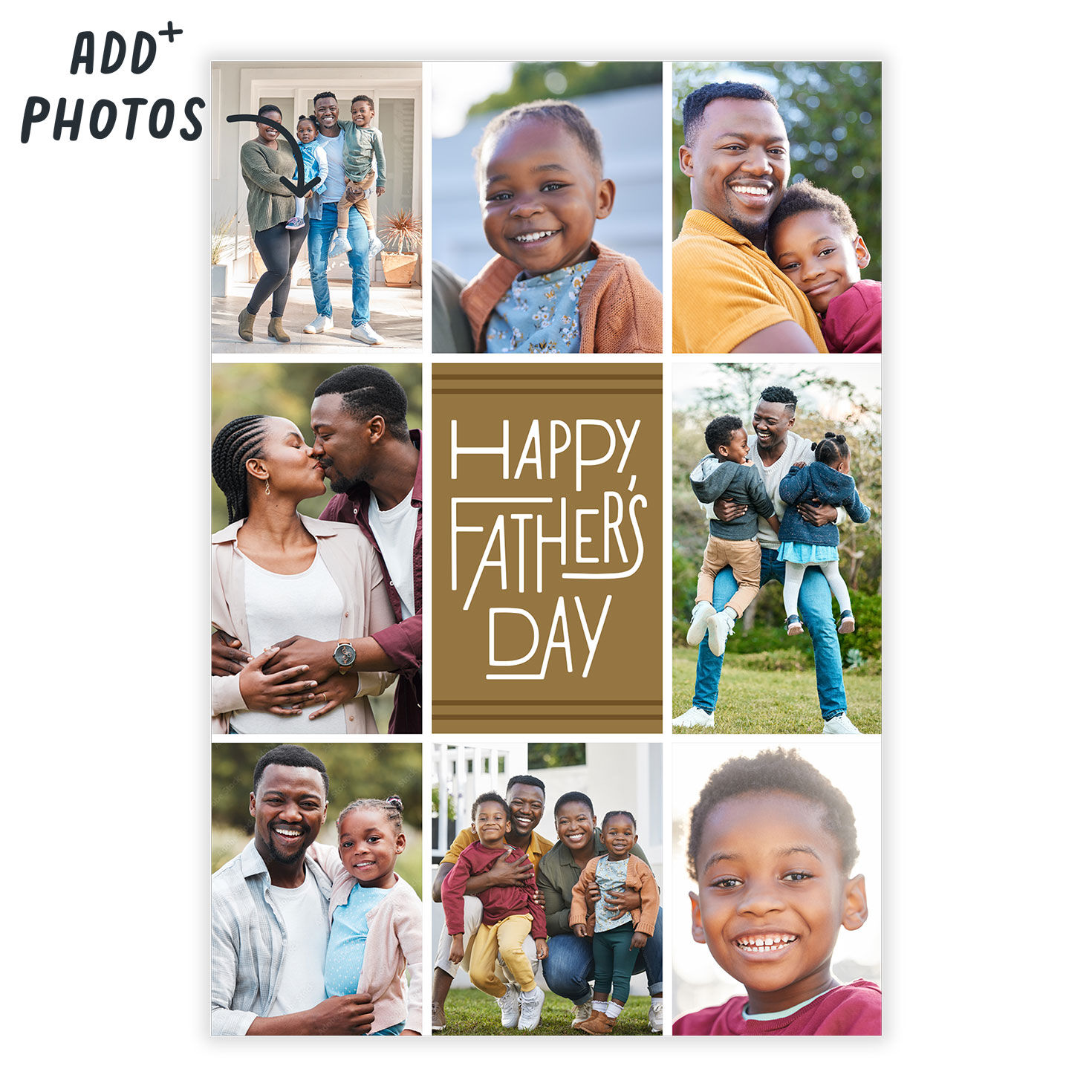Photo Grid Personalized Father's Day Card Card Front indicating personalization image number 2