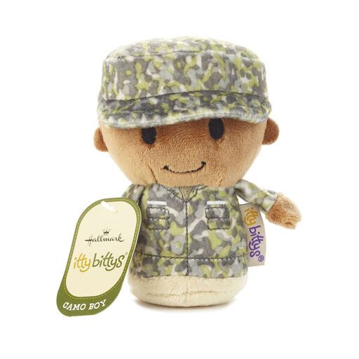 itty bittys® Green Camo African-American Boy Plush, 