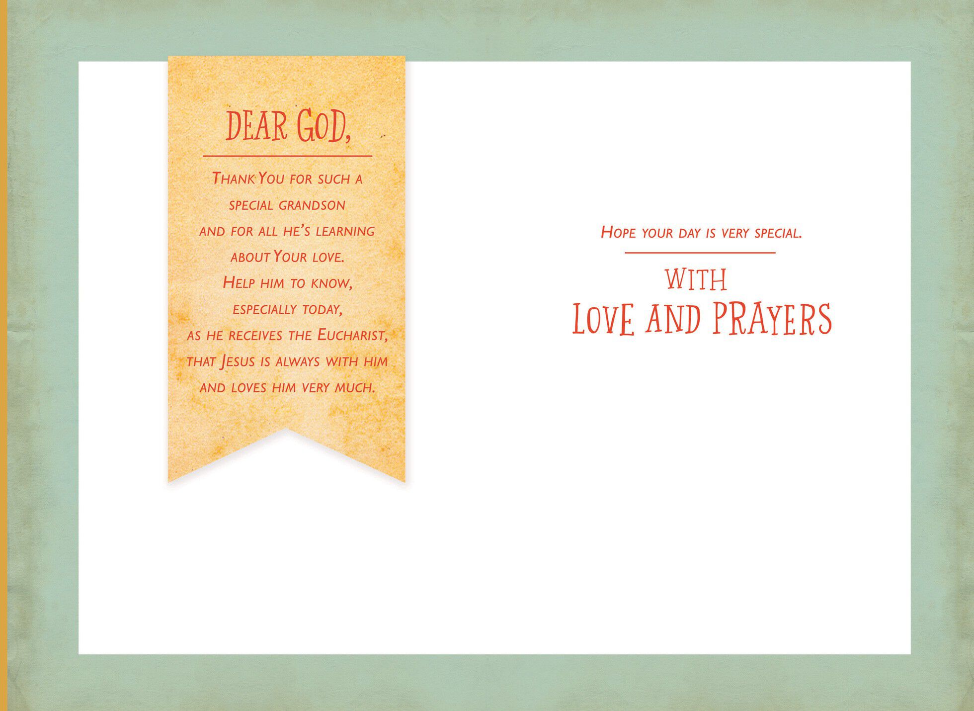 A Prayer for You, Grandson First Communion Card