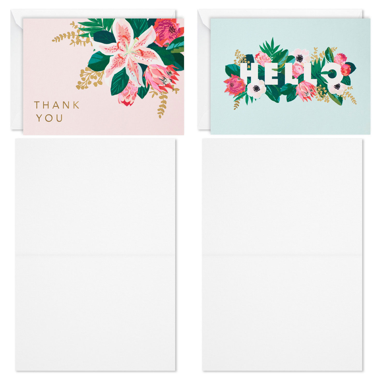 Stylish Florals Boxed Blank Note Cards Assortment Card Fronts with Envelope and inside image number 3