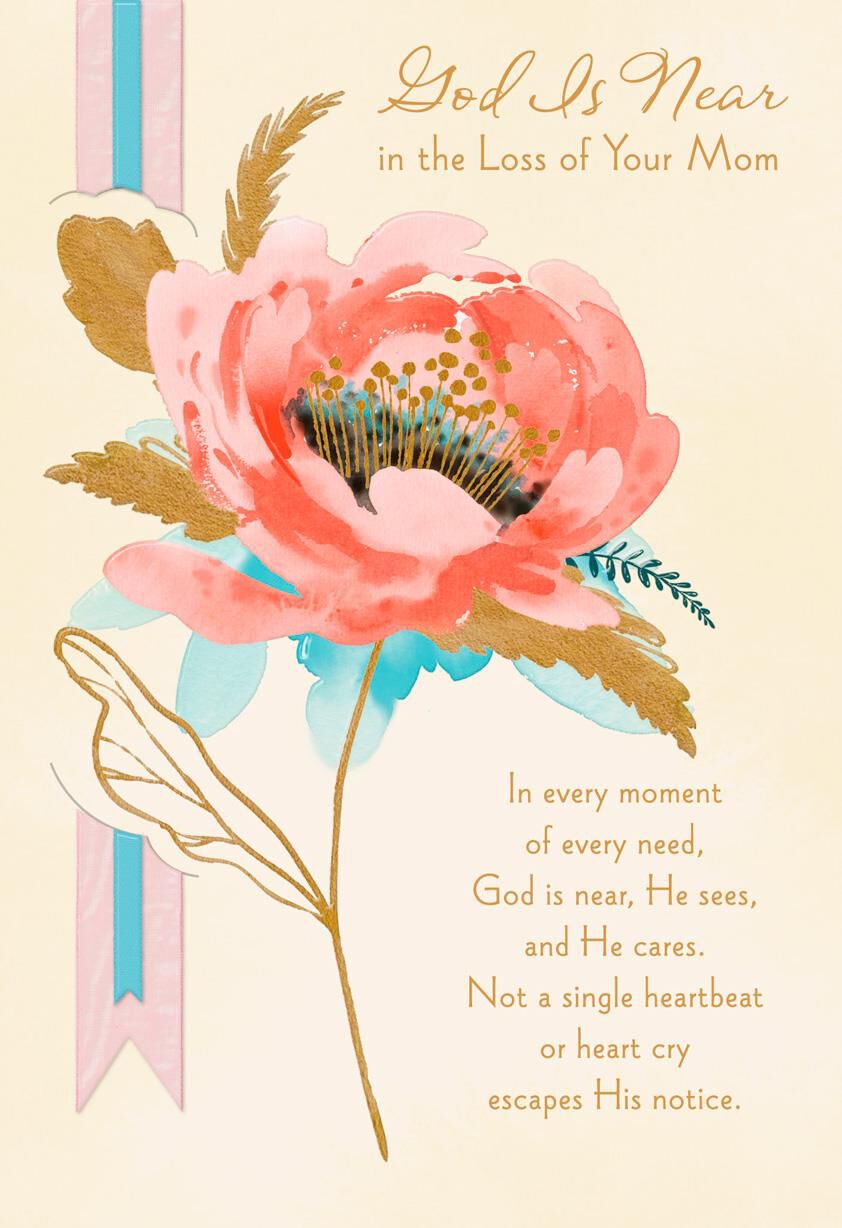 God Is Near Religious Sympathy Card for Mother