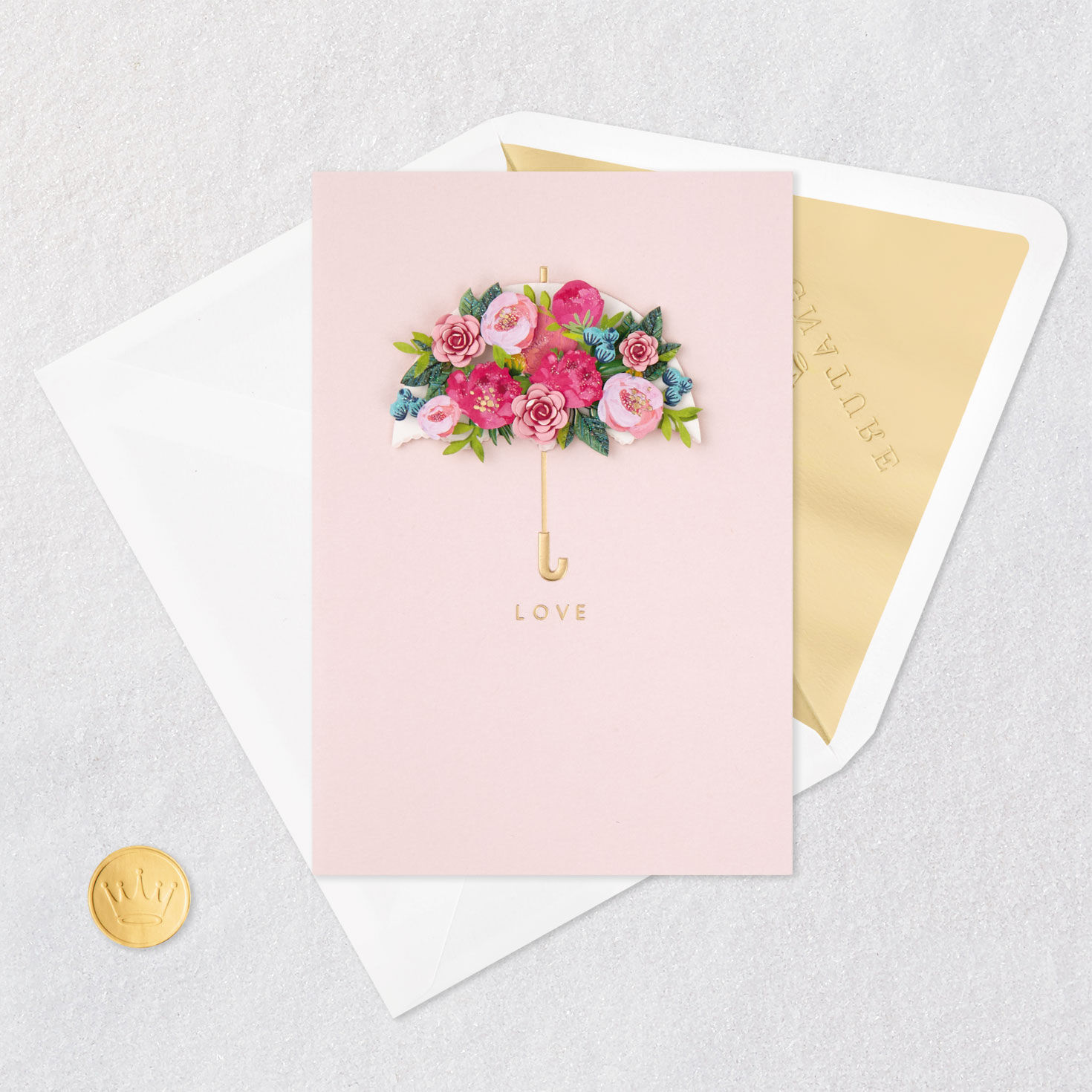 Floral Umbrella Wedding Shower Card Card Front Detail image number 5