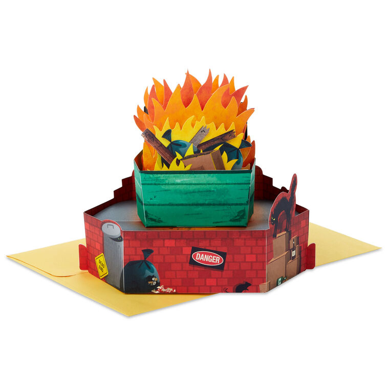 Dumpster Fire Funny Pop-Up Blank Card