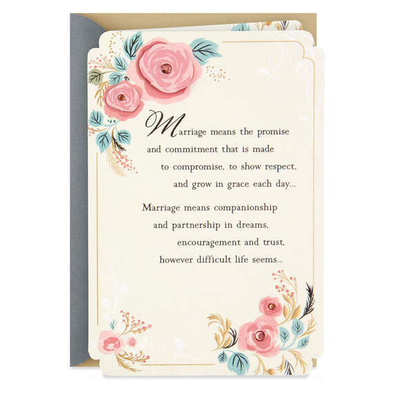 Marriage Means a Partnership in Dreams Anniversary Card, , large image number 1