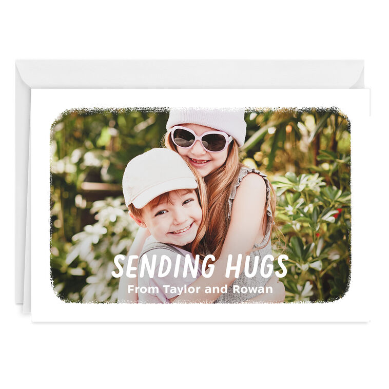 White Frame Horizontal Custom Thinking of You Card