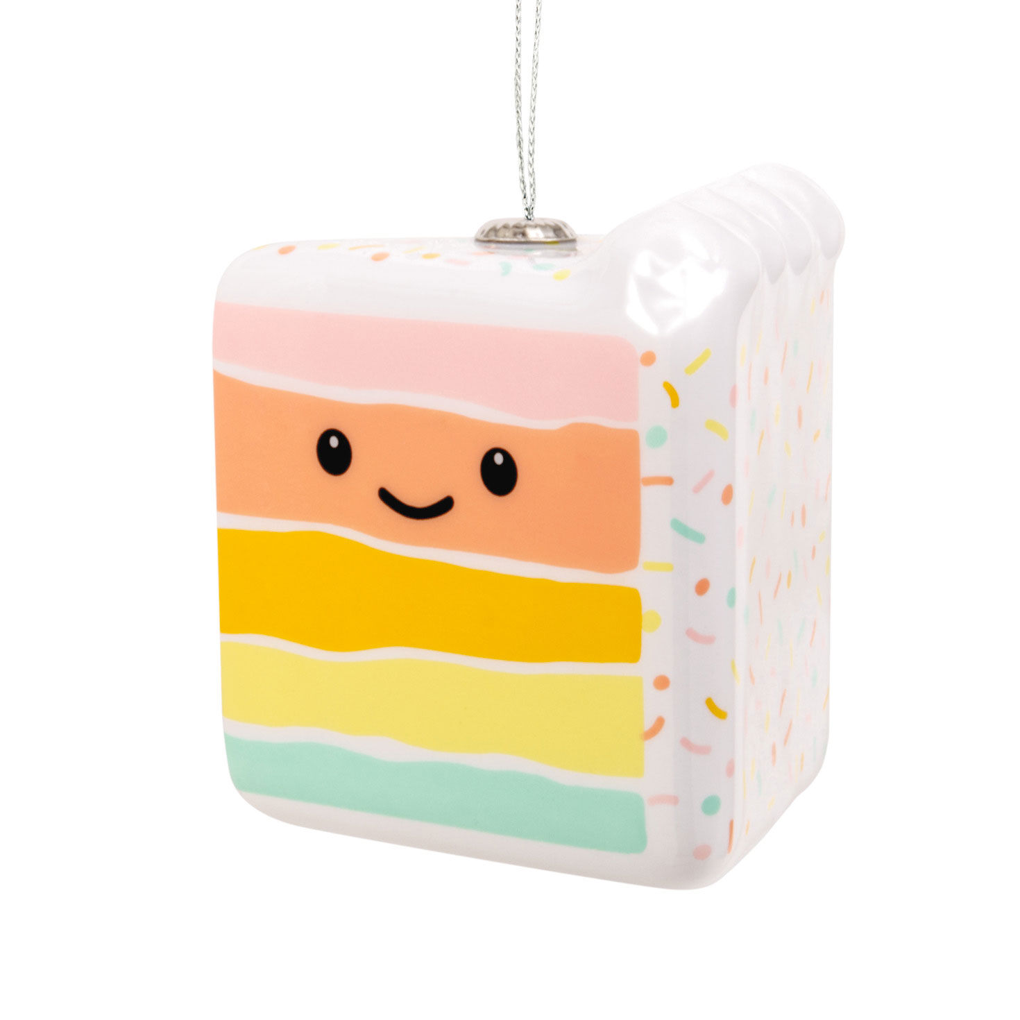 Rainbow Slice of Cake Shatterproof Hallmark Ornament