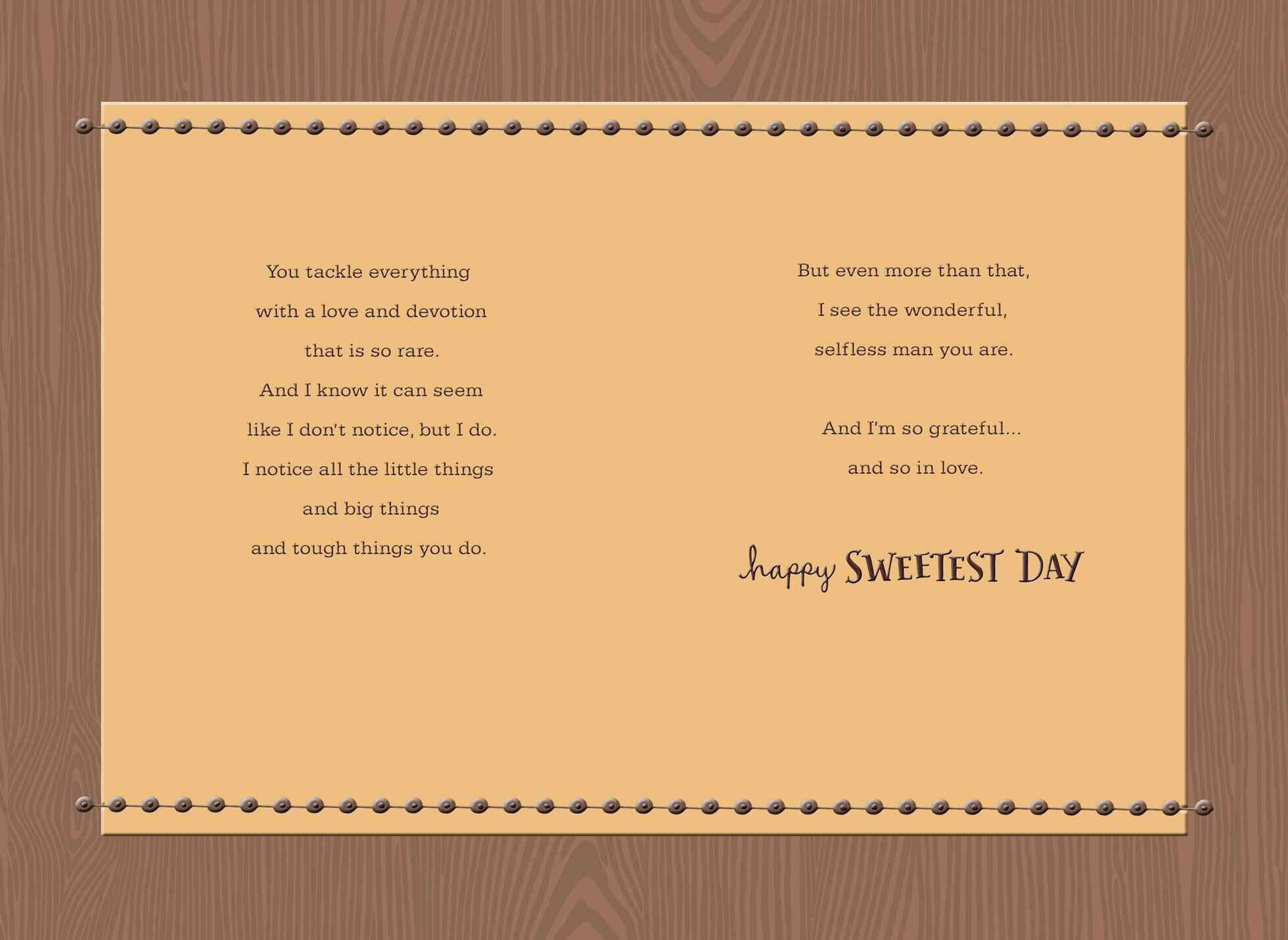For the Man I Love Sweetest Day Card
