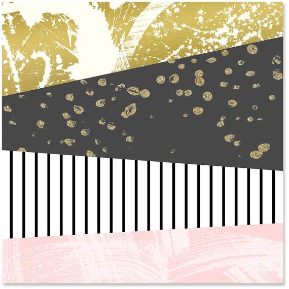 Pink/Gold/Black Mixed Patterns Wrapping Paper, 1 Sheet, , large image number 1