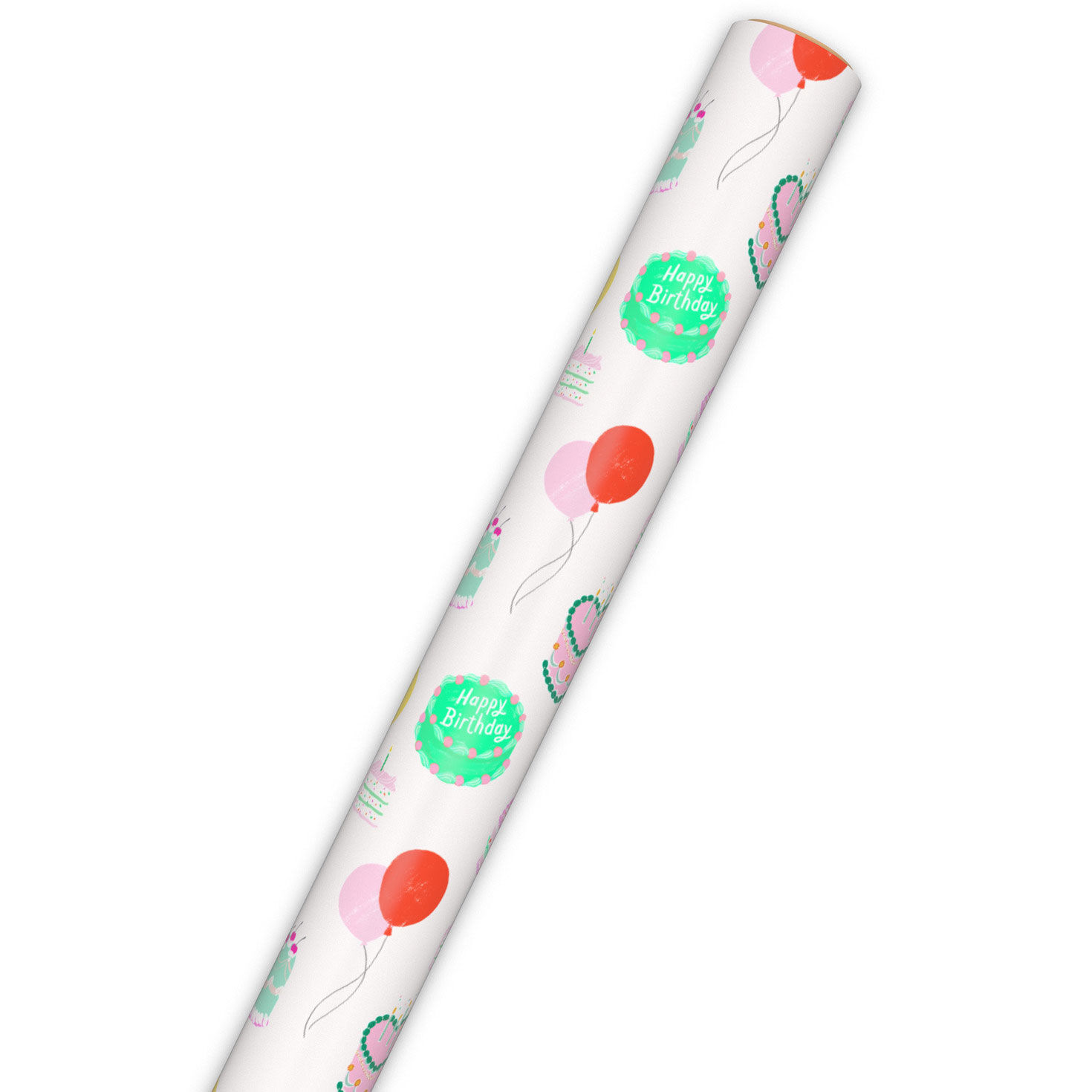 Colorful Birthday Cakes on White Wrapping Paper Roll, 20 sq. ft., , large image number 6