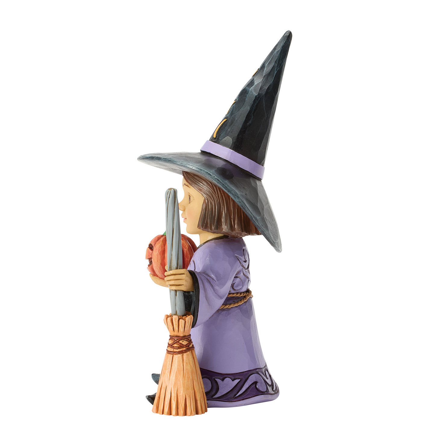 Jim Shore Witch in Purple With Broom Statue side image number 3