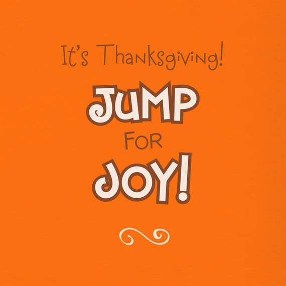 Peanuts® Charlie Brown Jumping in Leaves Thanksgiving Card, , large image number 2