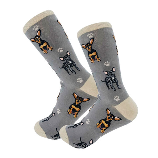 E&S Pets Black Chihuahua Novelty Crew Socks, 